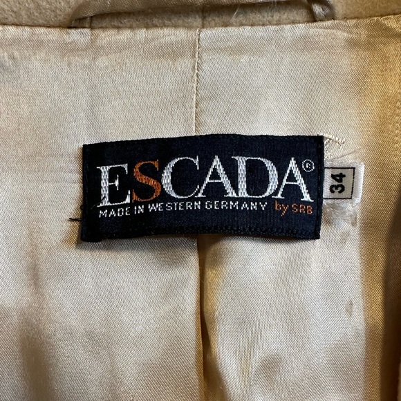 1980s Vintage ESCADA Virgin Wool Blazer Butter Yellow Size Small - Picture 4 of 11